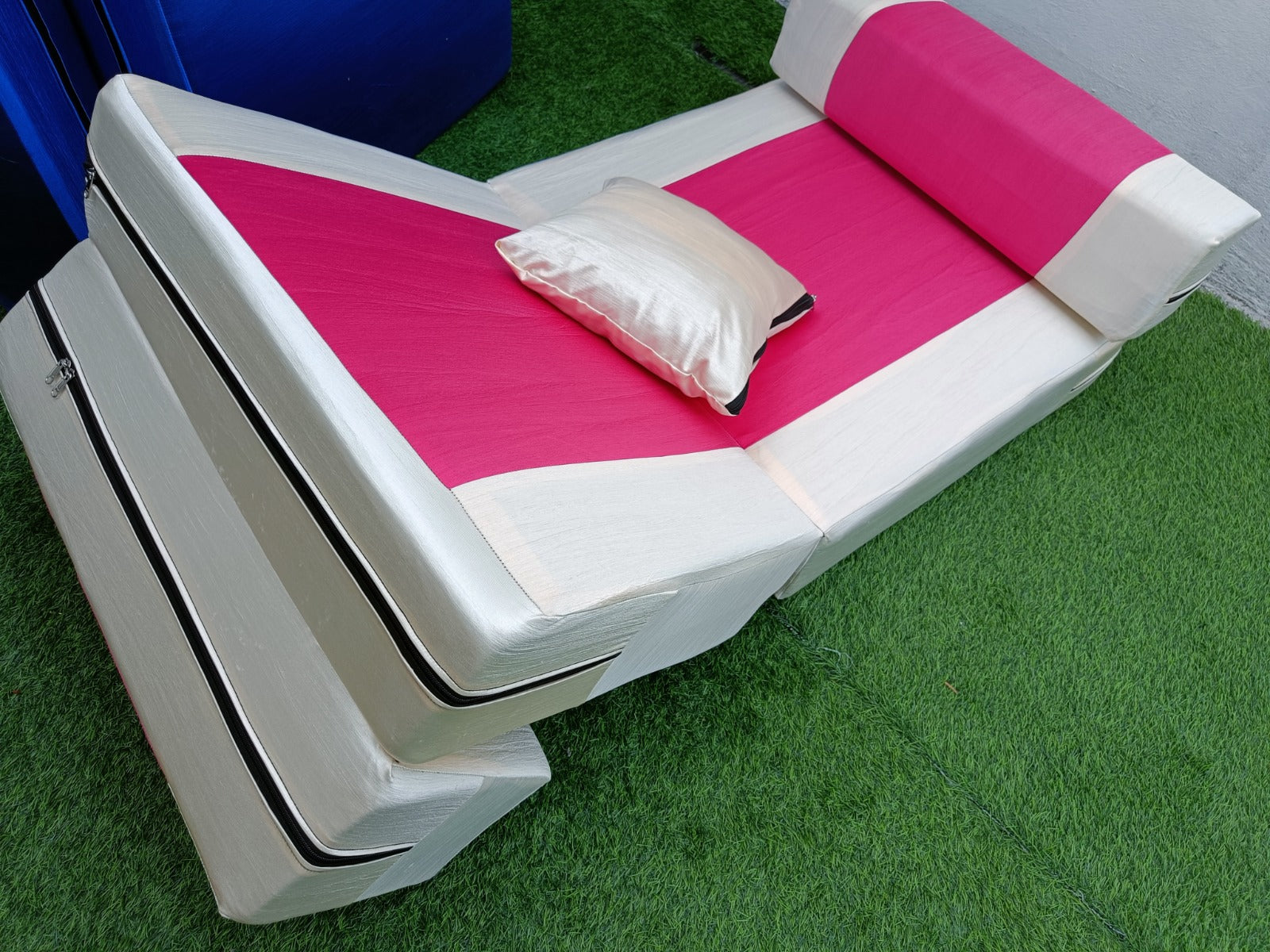 Folding Sofa Cum Bed White (2.5 x 6)